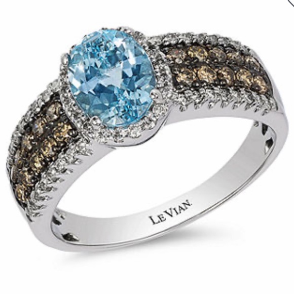 🆕 LeVian Genuine Aquamarine and Diamond Ring - Picture 6 of 8